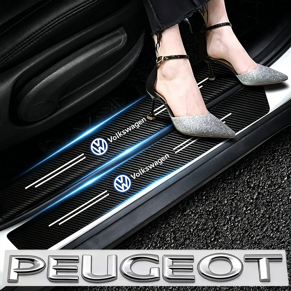 Crepe Pan Carbon - 1/4/5Pcs Car Door Sill Scuff Plate
