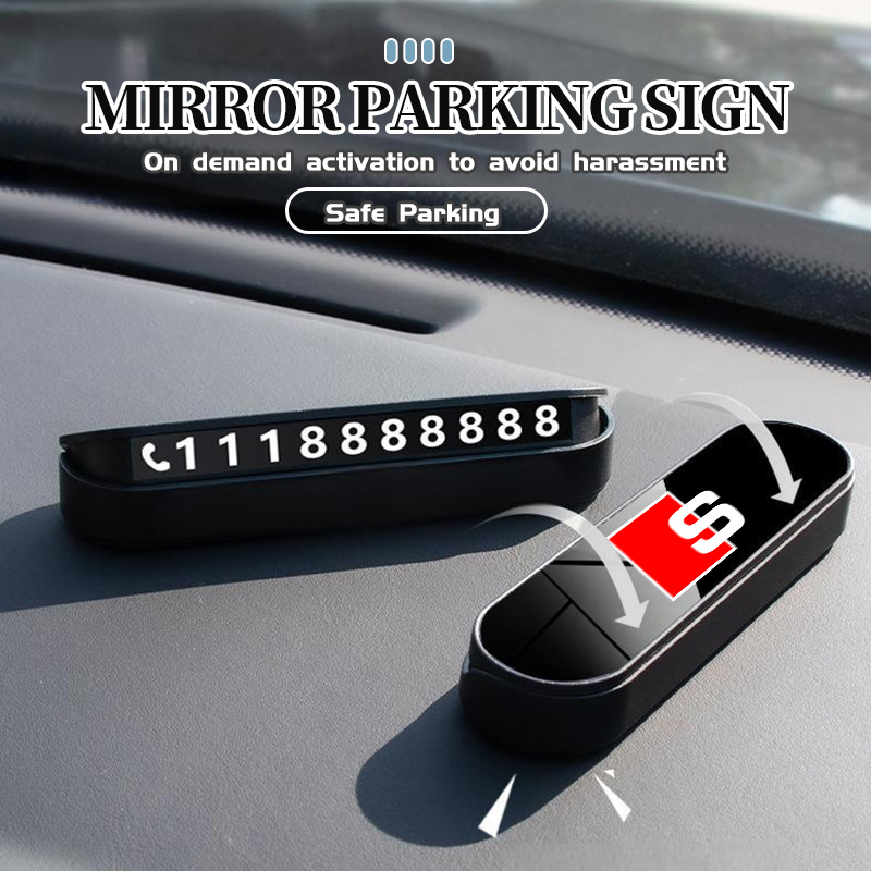 Crepe Pan Carbon - Car Temporary Mirror Parking Sign Phone