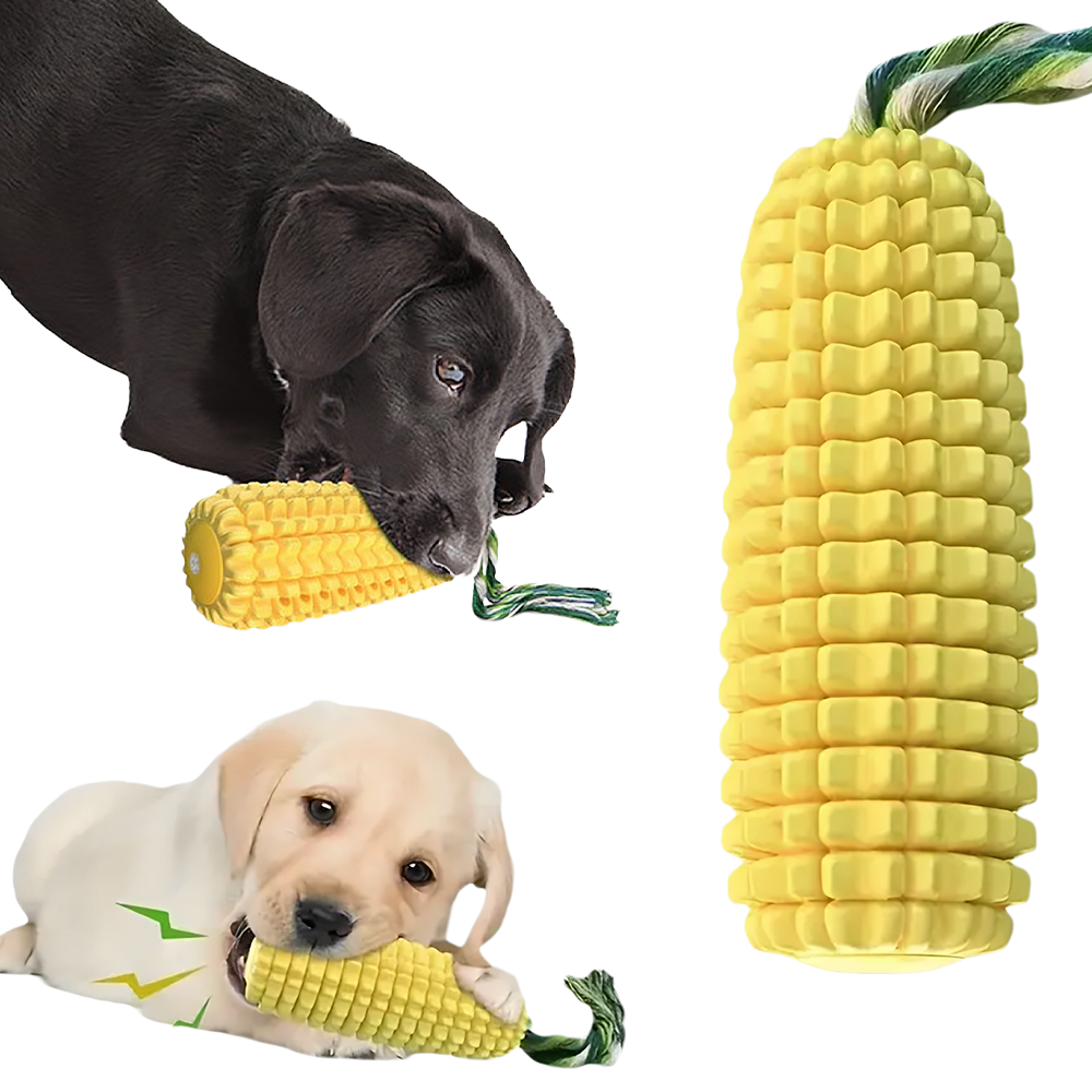 Corn Dog Stick - Pet Toy Squeaky Dental Chew Stick,
