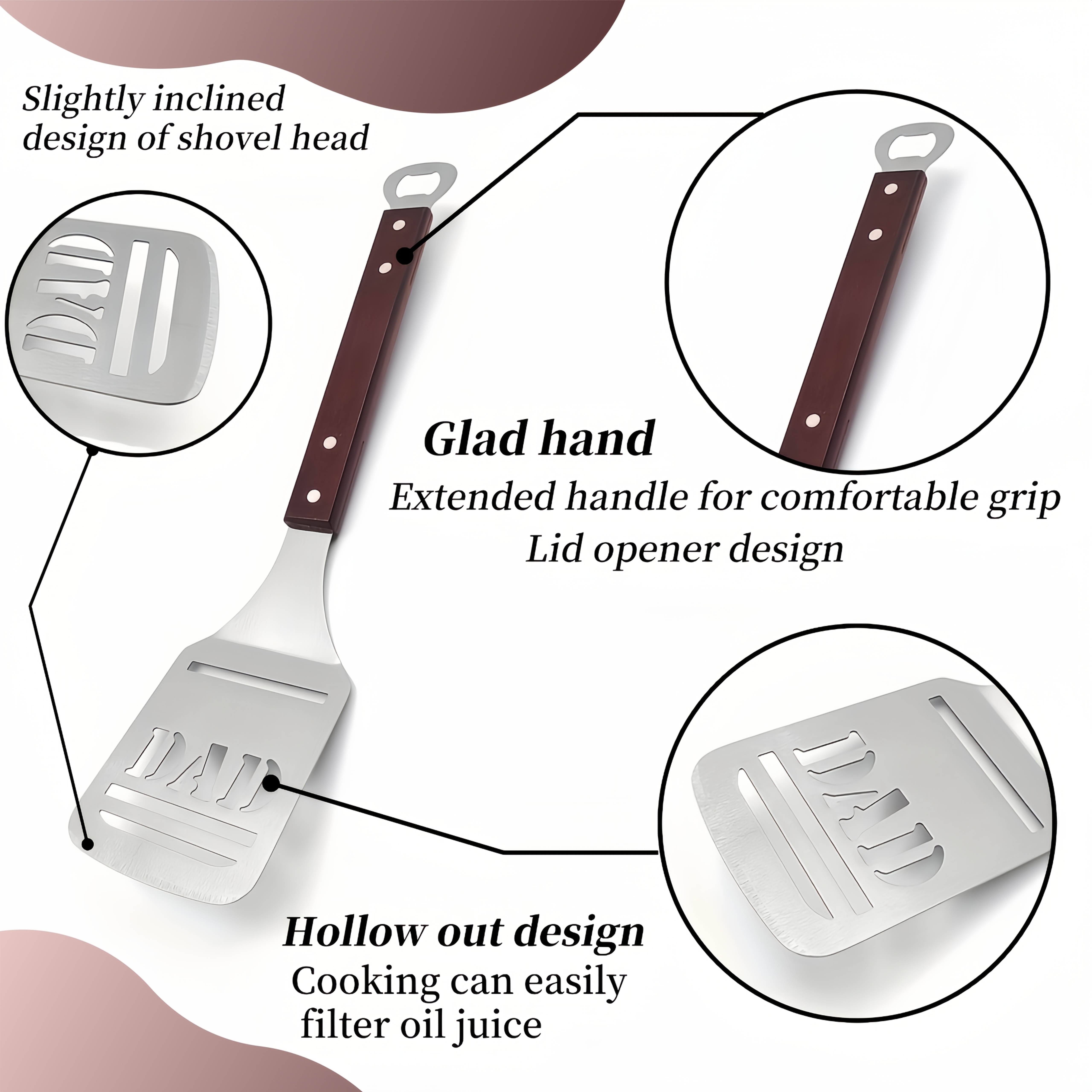 Stainless Steel BBQ Spatula wi - огляд і ціна Okonomiyaki Spatula