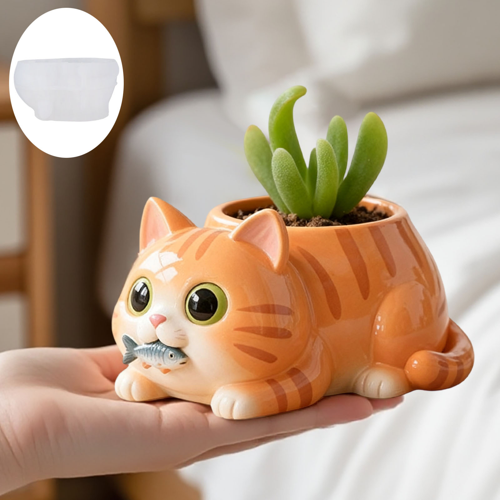 Cat Eating Fish Flower Pot Sil - огляд і ціна Potsticker Mold