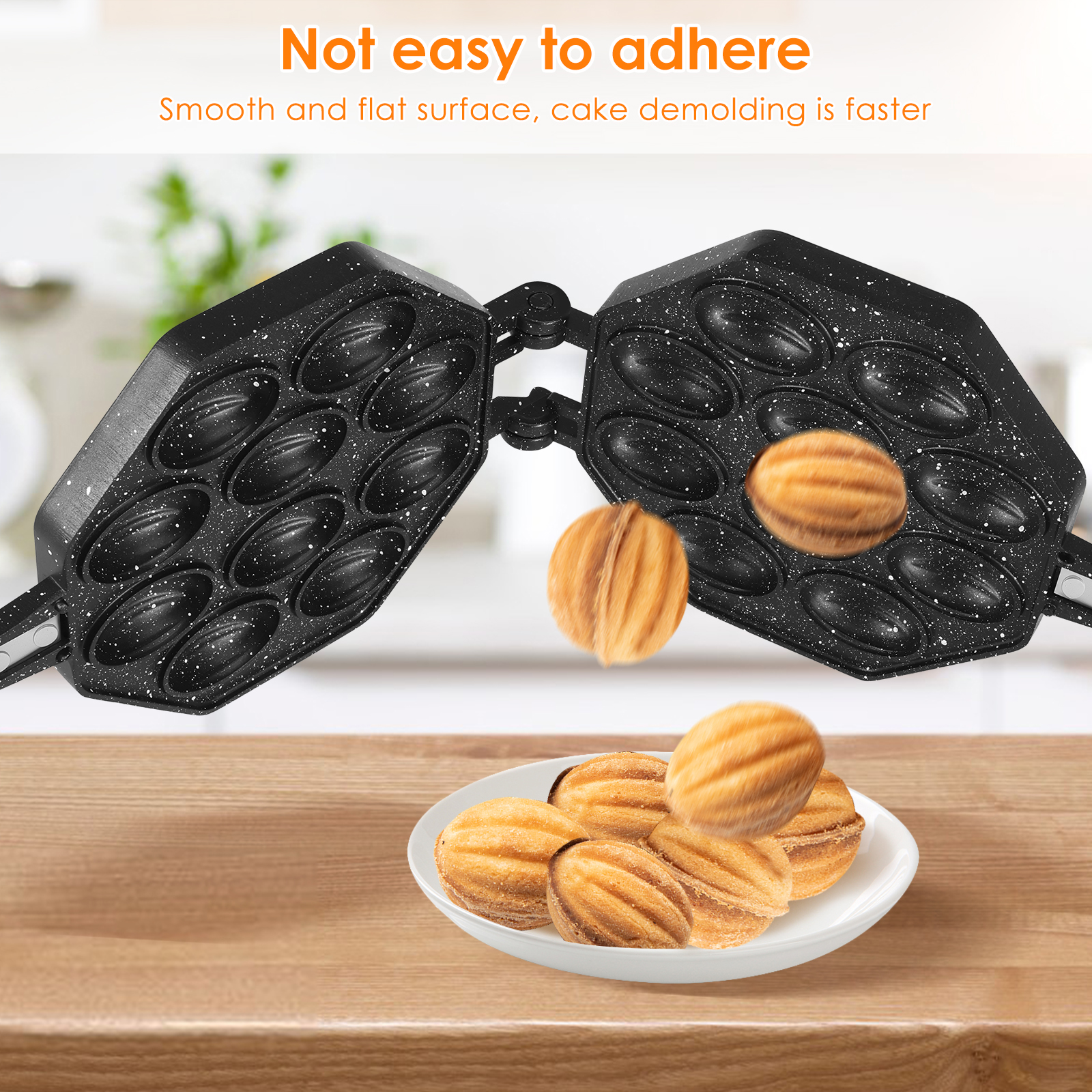 Walnut Cookie Mold Aluminum Al - огляд і ціна Egg Waffle Pan