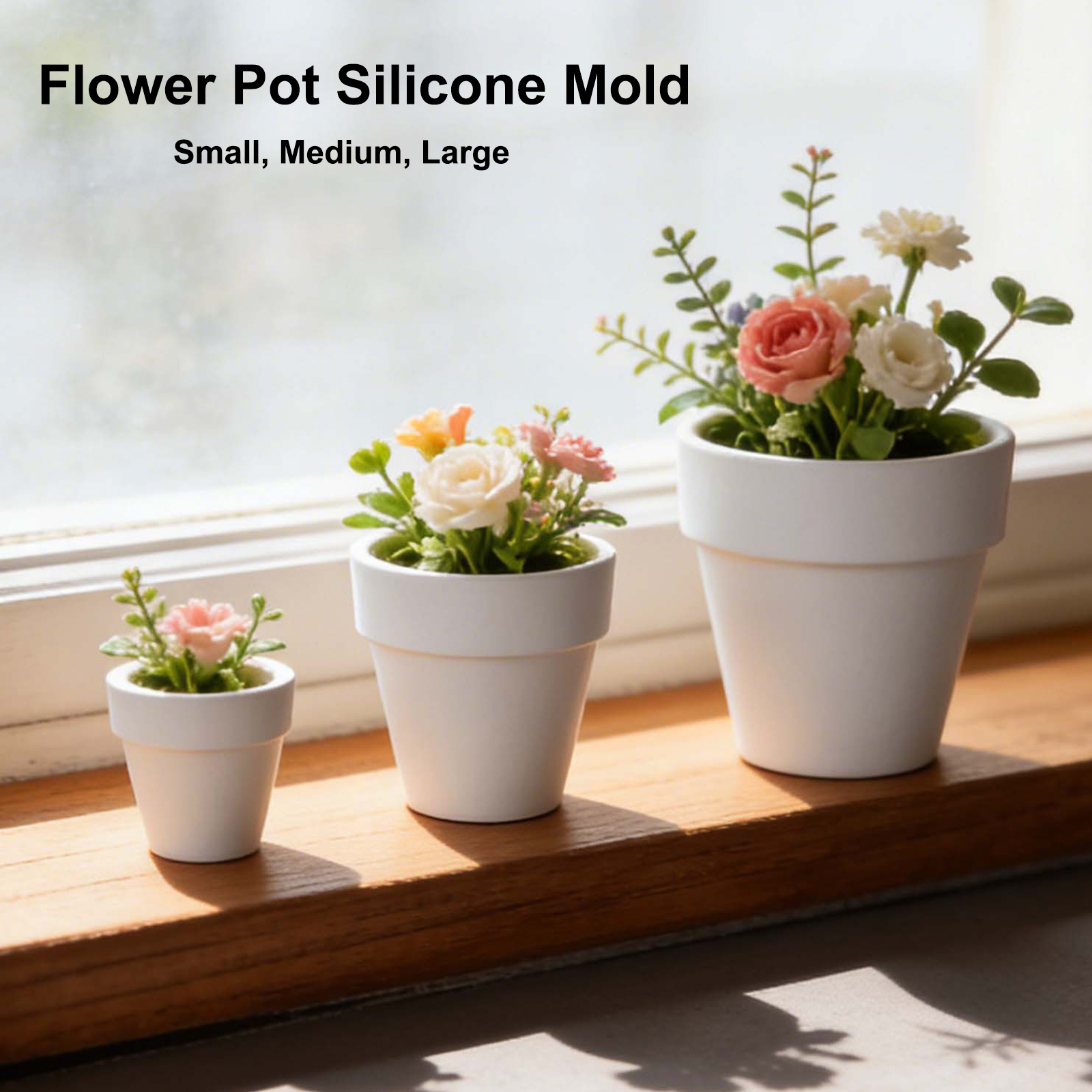 Flower Pot Silicone Molds, 3Pc - огляд і ціна Potsticker Mold