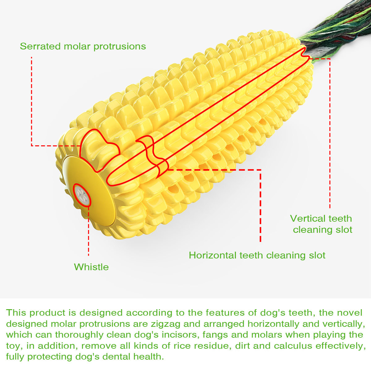 Pet Toy Squeaky Dental Chew St - огляд і ціна Corn Dog Stick