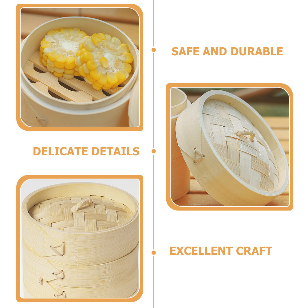 1Set Smooth Edge Bamboo Steame - огляд і ціна Bao Steamer Bamboo