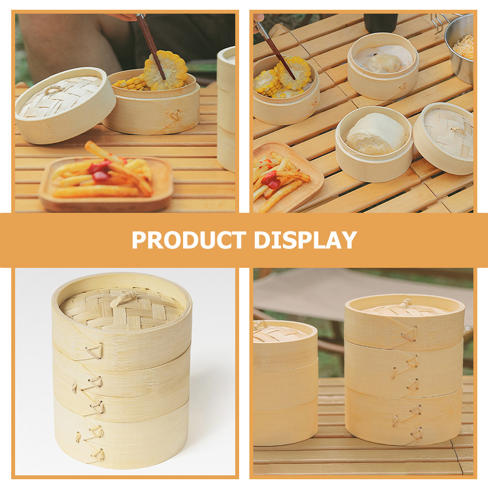 1Set Smooth Edge Bamboo Steame - огляд і ціна Bao Steamer Bamboo